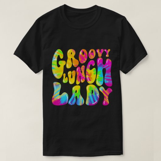 Groovyランチレディーシャツカフェテリアカンティーン絞り染め Tシャツ (デザイン正面)