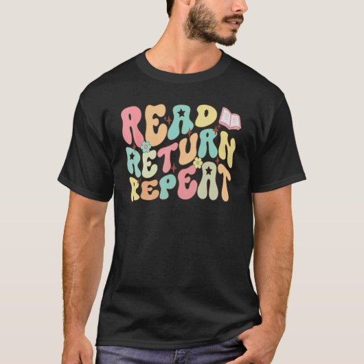 Groovyリリ読ーLibrarianライブおもしろいラリ Tシャツ (正面)