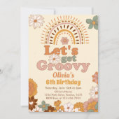 Groovyレインボーの取得誕生日招待状 招待状 (正面)