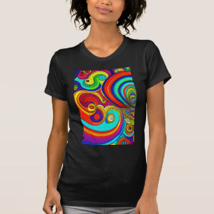 Groovyレインボーカラフルスワール Tシャツ