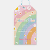 Groovyレインボーバースデーパーティーありがとうギフトラベル ギフトタグ (裏面)