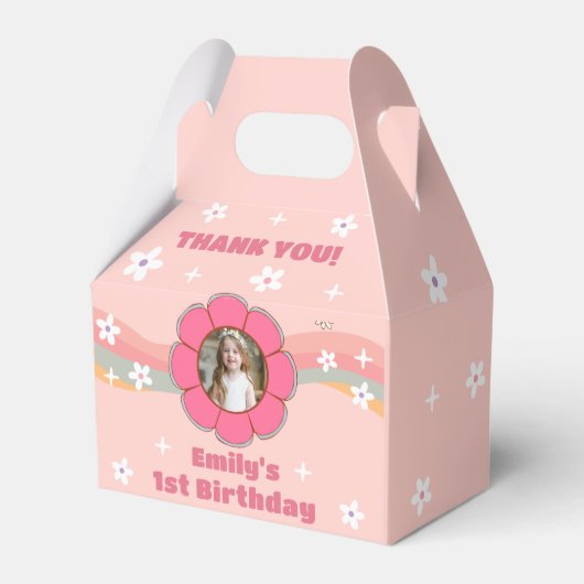 Groovyレインボーバースデーパーティーの好意ボックス フェイバーボックス (正面サイド)