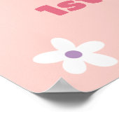 Groovyレインボーバースデーパーティーウェルカムサイン ポスター (角)