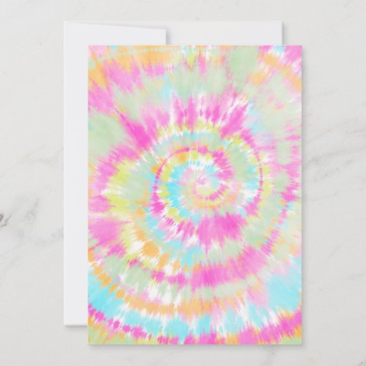 Groovyレインボー絞り染め10番目の子供の誕生日パーティー 招待状 (裏面)