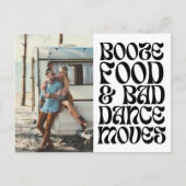 Groovyレトロおもしろいウェディング日付の保存 案内ポストカード (正面)