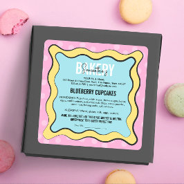 Groovyレトロおもしろいカラフルパティシエコテージ法 スクエアシール