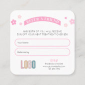 Groovyレトロおもしろい70sパステルメイクアップサロン爪、 ネイルスパ 紹介カード (裏面)