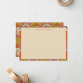 Groovyレトロかわいいパーソナライズされた文房具名 ノートカード (正面/裏面インサイチュ)