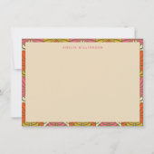 Groovyレトロかわいいパーソナライズされた文房具名 ノートカード (正面)