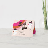 Groovyレトロかわいい幽霊ありがとう誕生日カード サンキューカード (正面)