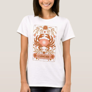 Groovyレトロがん占星術星占いブラウン Tシャツ