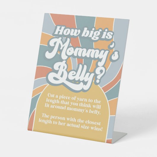 Groovyレトロどのように大きいママのベリーシャワーゲーム 台座サイン (正面)