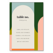 Groovyレトロアーチはっきりした抽象芸術結婚の座席 テーブルナンバー (裏面)