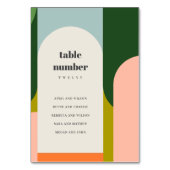 Groovyレトロアーチ結婚抽象芸術の座席表 テーブルナンバー (裏面)