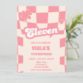 Groovyレトロイレブンピンク11歳 招待状 (スタンド正面)