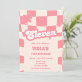 Groovyレトロイレブンピンク11歳 招待状 (スタンド正面)