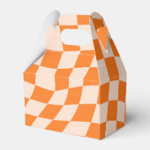 Groovyレトロオレンジチェッ結婚クのカスタムありがとう フェイバーボックス (裏面サイド)