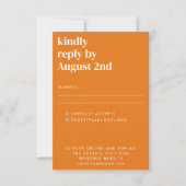 Groovyレトロオレンジパープルフラワー結婚ズ 出欠カード (正面)