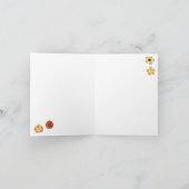 Groovyレトロオレンジヒッピー花パターン カード (内部)