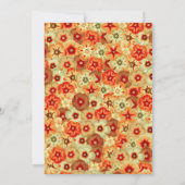 Groovyレトロオレンジヒッピー花パターン サンキューカード (裏面)