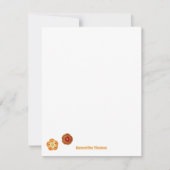 Groovyレトロオレンジヒッピー花パターン ノートカード (正面)