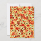 Groovyレトロオレンジヒッピー花パターン ノートカード (裏面)