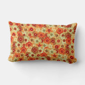 Groovyレトロオレンジヒッピー花パターン ランバークッション (裏面)