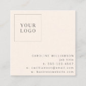 Groovyレトロオレンジピンクフローラロゴクリエイティブ スクエア名刺 (正面)