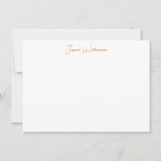 Groovyレトロオレンジフラワーパーソナライズされた名 ノートカード