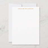 Groovyレトロオレンジフローラ名前をカスタムする文具 ノートカード (正面)