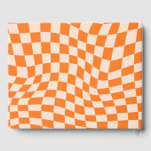 Groovyレトロオレンジ抽象芸術結婚チェックカスタムの ゲストブック (裏面)