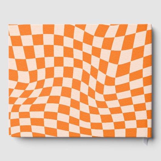 Groovyレトロオレンジ抽象芸術結婚チェックカスタムの ゲストブック (裏面)