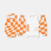 Groovyレトロオレンジ抽象芸術結婚チェックカスタムの フェイバーボックス (折り畳みなし)