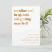 Groovyレトロオレンジ色の花結婚すべて 招待状 (スタンド正面)