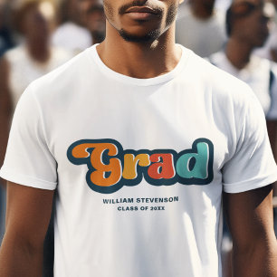 Groovyレトロカラフルタイポグラフィ Tシャツ