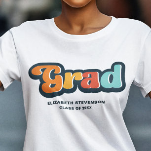 Groovyレトロカラフルタイポグラフィ Tシャツ