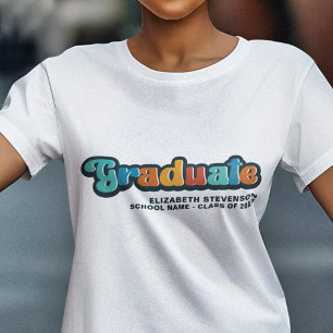 Groovyレトロカラフル大学院名 Tシャツ