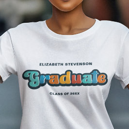 Groovyレトロカラフル大学院名 Tシャツ