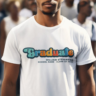 Groovyレトロカラフル大学院名 Tシャツ