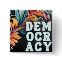 GroovyレトロカラフルBright Statement Democracy