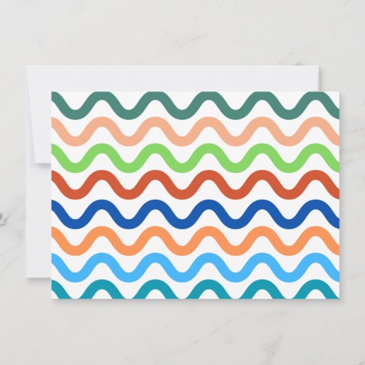 GroovyレトロカラフルVibes波状追加の名前 ノートカード (裏面)