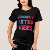 GroovyレトロカラフルVibes 70s美学Tシャツ トライブレンドＴシャツ (正面)