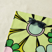 Groovyレトロガーデン60s 70s春フローラルパターン ビーチタオル (インサイチュ)