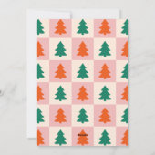 Groovyレトロクリスマスツリーパターンフォトフレーム シーズンカード (裏面)