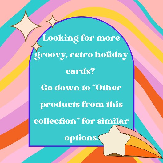 Groovyレトロクリスマスツリーパターンフォトフレーム シーズンカード