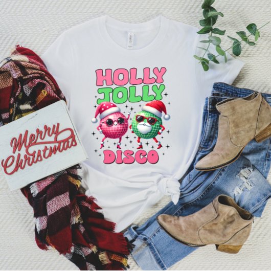 GroovyレトロクリスマスディスコTシャツ Tシャツ