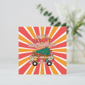 Groovyレトロクリスマスホリデーカード シーズンカード (スタンド正面)