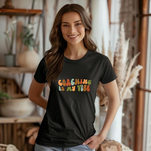 Groovyレトロコーチングは私のヴィーブ、コーチ Tシャツ