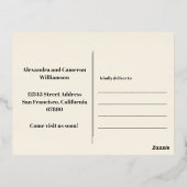 Groovyレトロゴールドフォイル新しい住所はがき移動 箔招待状ポストカード (裏面)