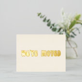 Groovyレトロゴールドフォイル新しい住所はがき移動 箔招待状ポストカード (立ち正面)